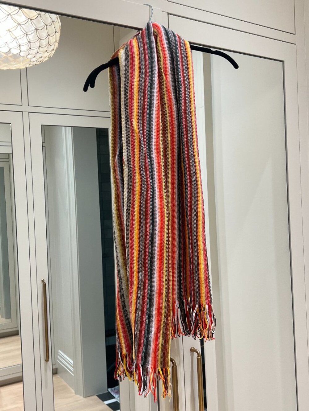 Authentic Missoni Striped Scarf with Fringe Details